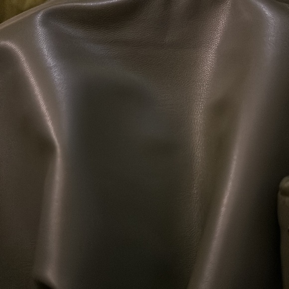 New FAUX LEATHER RUCHED WRAP MIDI SKIRT - Picture 8 of 8